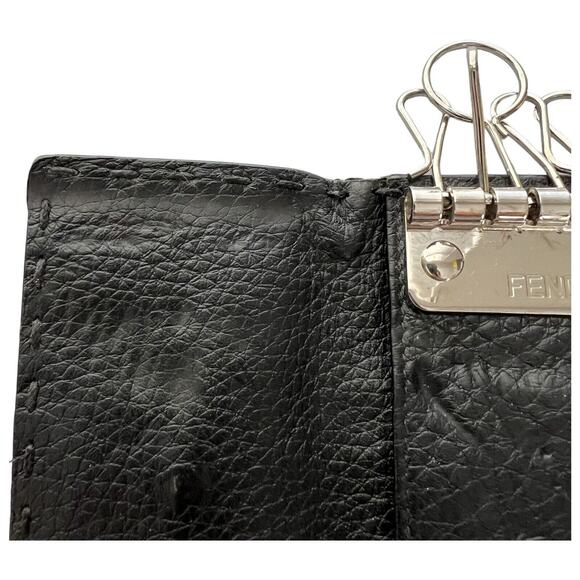 Fendi Key Ring Black Leather Holder - Picture 5 of 9